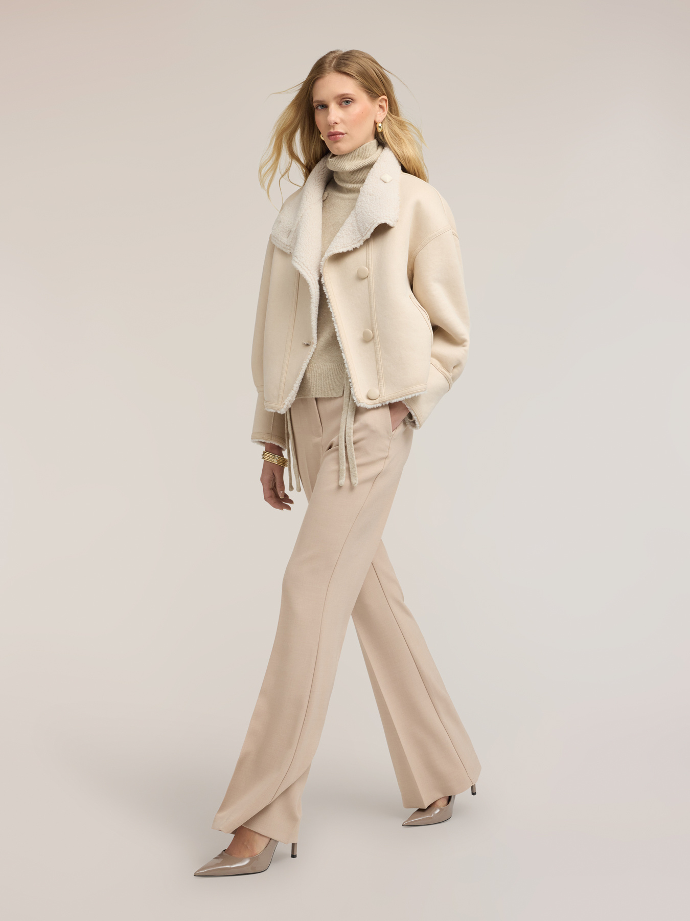 Flare pants with pressed crease image number 0