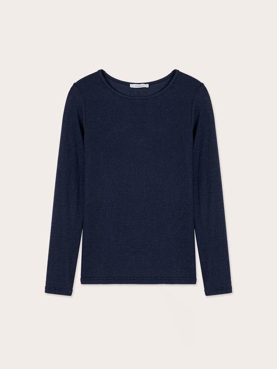 Geripptes T-Shirt aus Modal-Mix