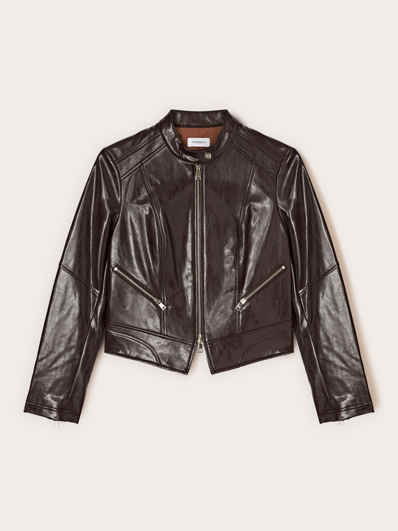 Jacke mit Rei&szlig;verschluss und Stehkragen