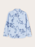 Oversized striped shirt with floral print image number 0