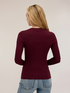 Flat rib knit sweater with flared cuff image number 1