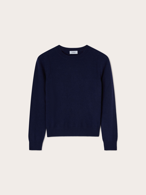 Heavy cashmere crew neck sweater