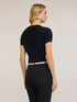 Ribbed knit top with kimono sleeve image number 1