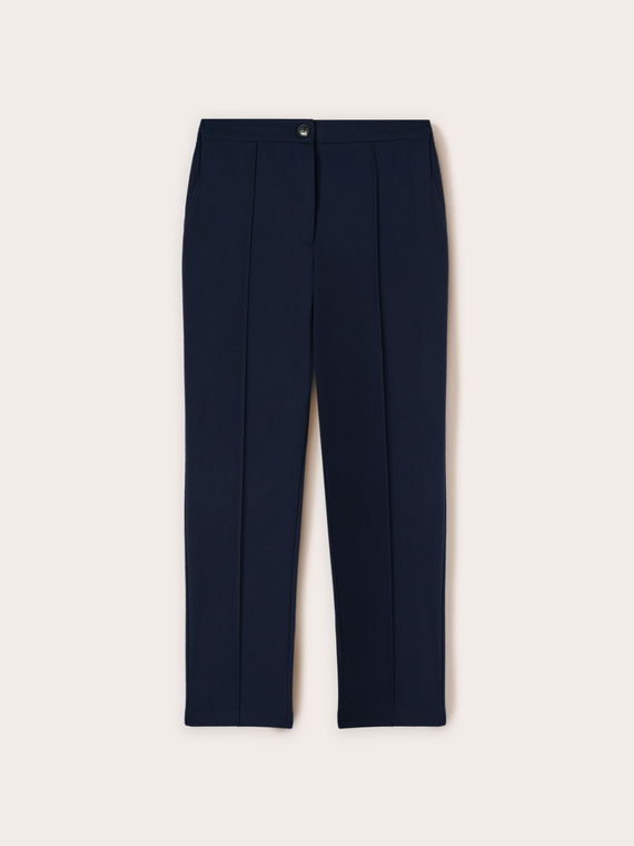 Pantalon coupe régulière en tissu crêpe