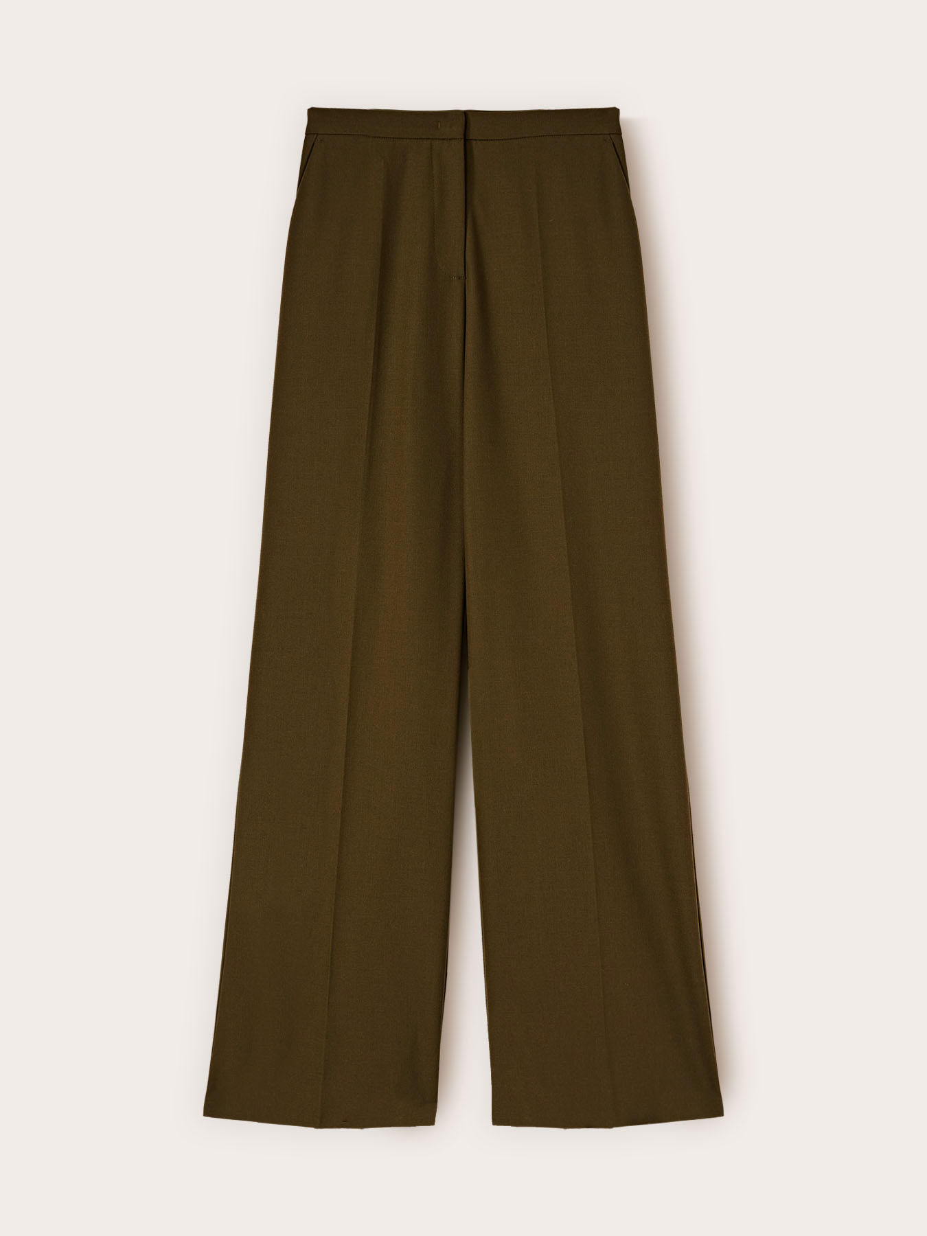Wide-leg trousers in wool blend flannel image number 3