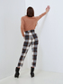 Chequered pattern carrot fit trousers image number 1