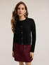 Cardigan court en maille avec strass image number 2