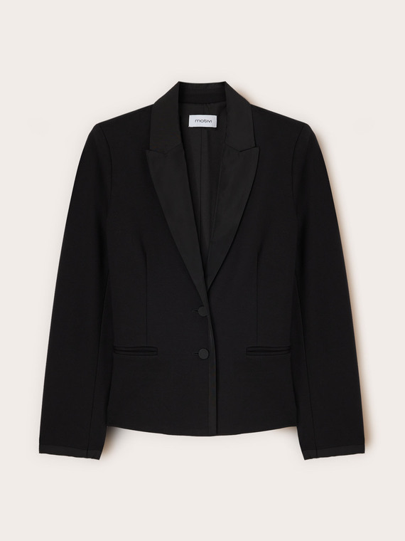 Blazer in Milano stitch with taffeta details