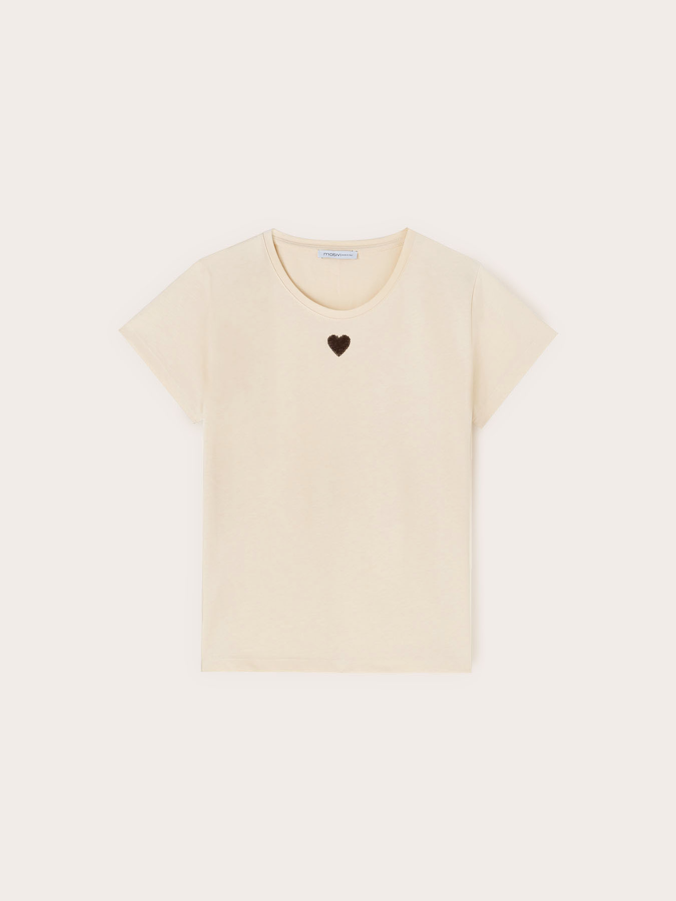 Jersey t-shirt with sequin heart image number 4