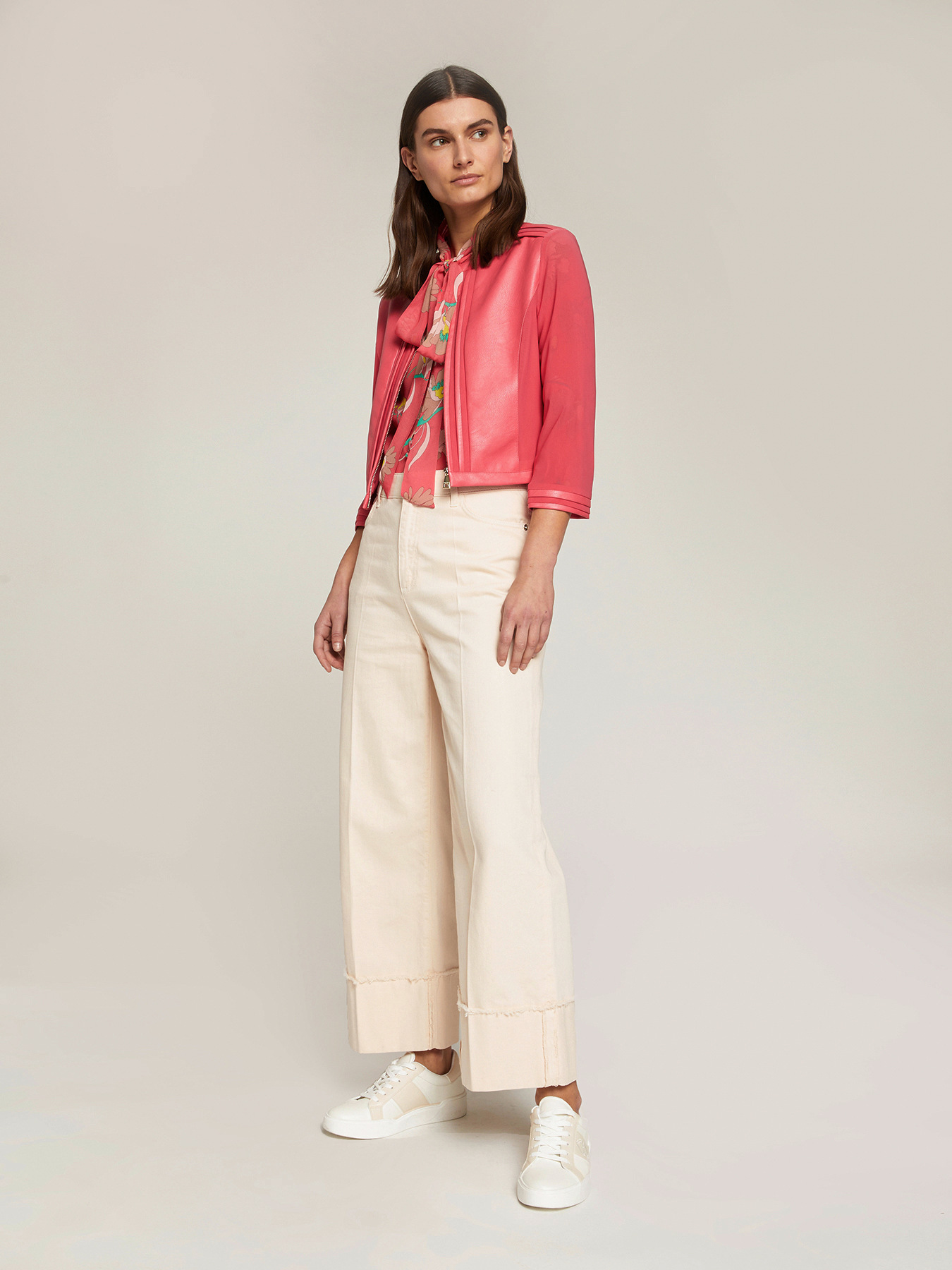 Short jacket with tulle inserts image number 0