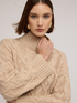 Maglia dolcevita a trecce in misto lana image number 3