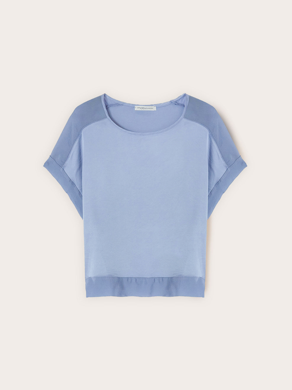 Blusa de raso con escote barco