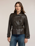 Double-breasted trench coat in coated fabric image number 0