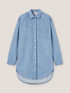 Denim-effect oversized shirt with rhinestones image number 4