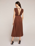 Long pleated lurex jersey dress image number 1