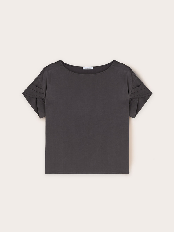 Bluse mit Petal&auml;rmel