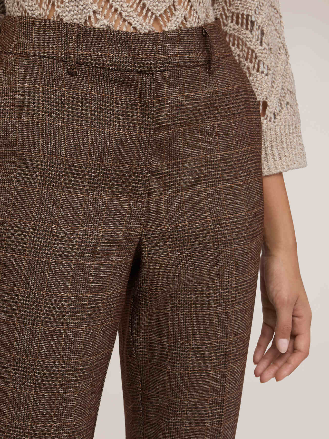 Prince of Wales check cigarette pants image number 3