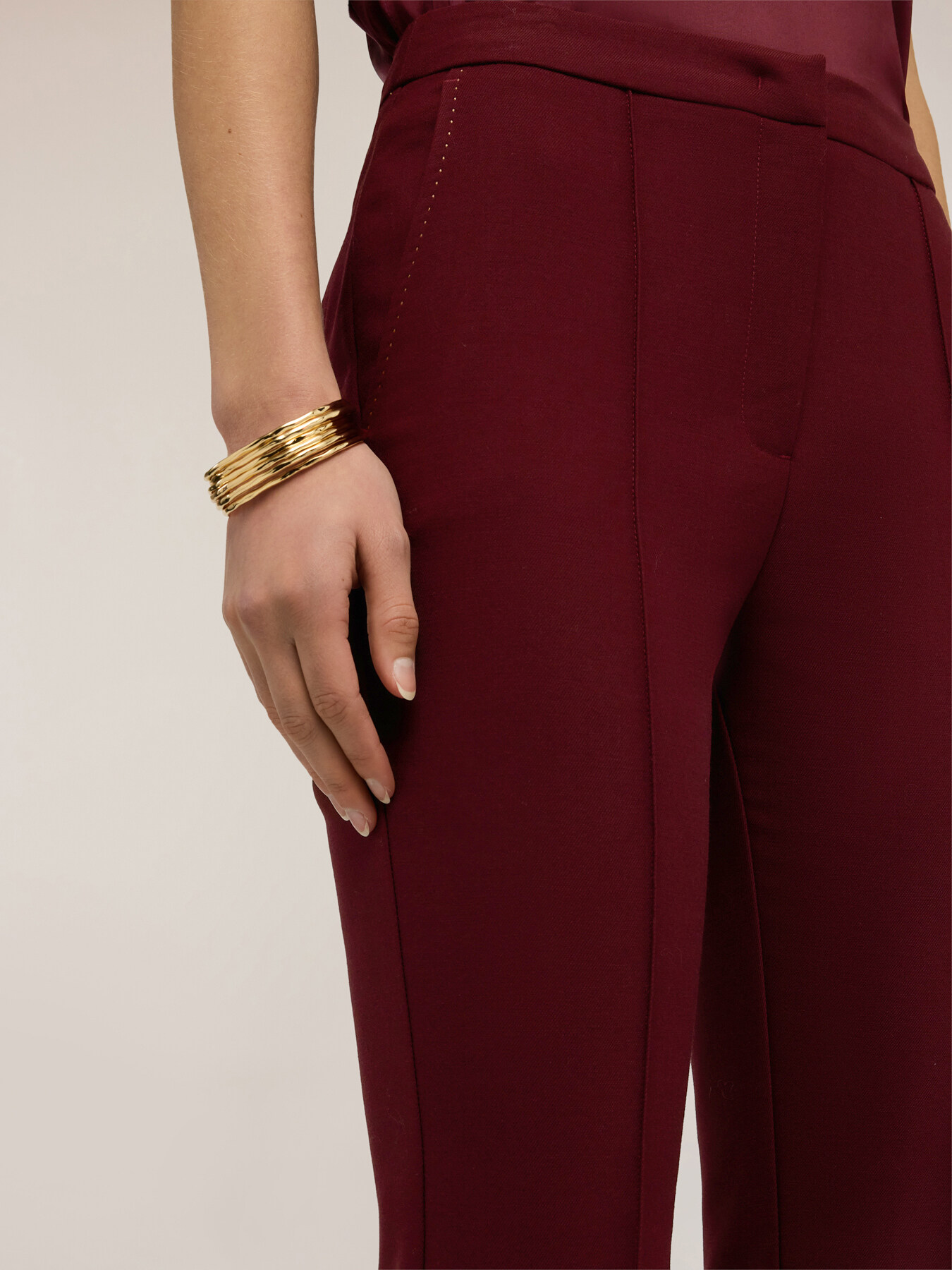 Bootleg trousers in polyviscose image number 3