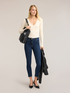 Flat rib knit sweater with V-neck image number 2