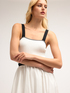 Kleid aus zwei Materialien mit Tellerrock image number 2
