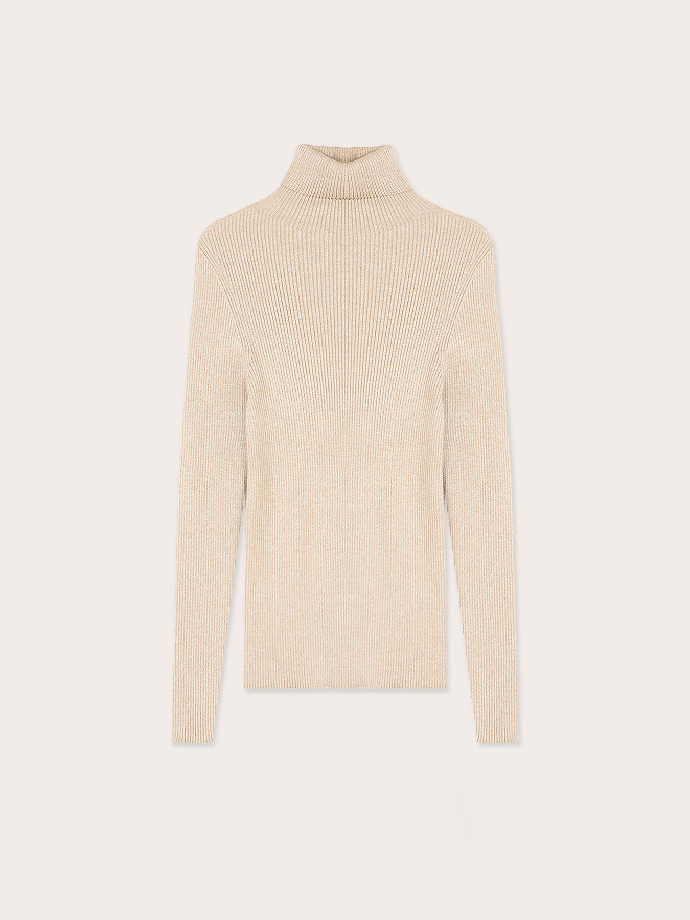 Maglia a dolcevita fine a coste lurex image number 4