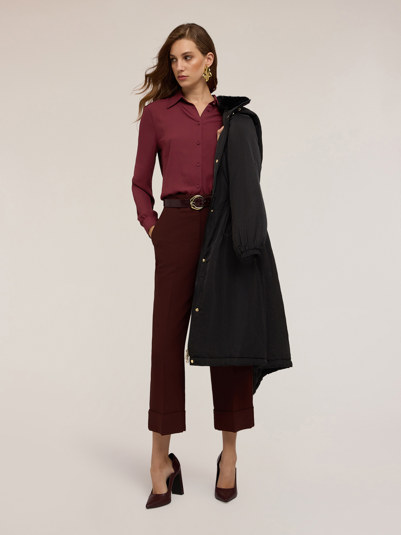 Camicia con bottoni foderati image number 2