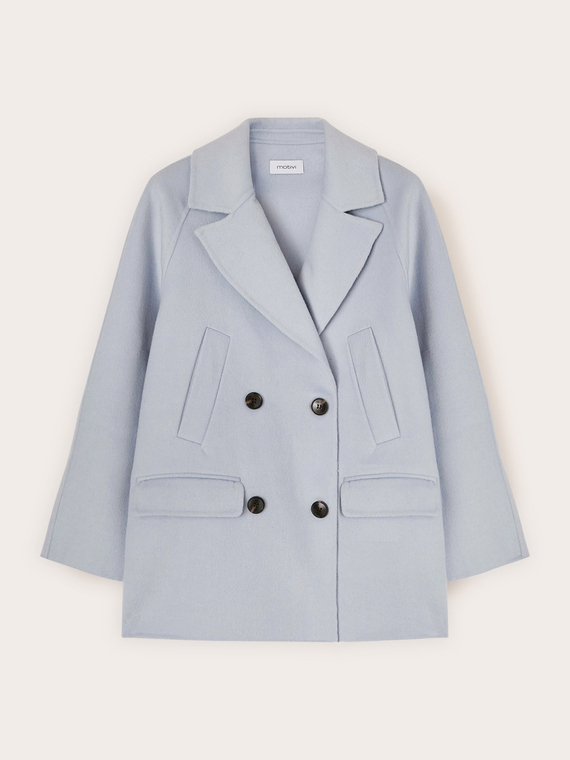 Cappotto doppiopetto in misto lana double