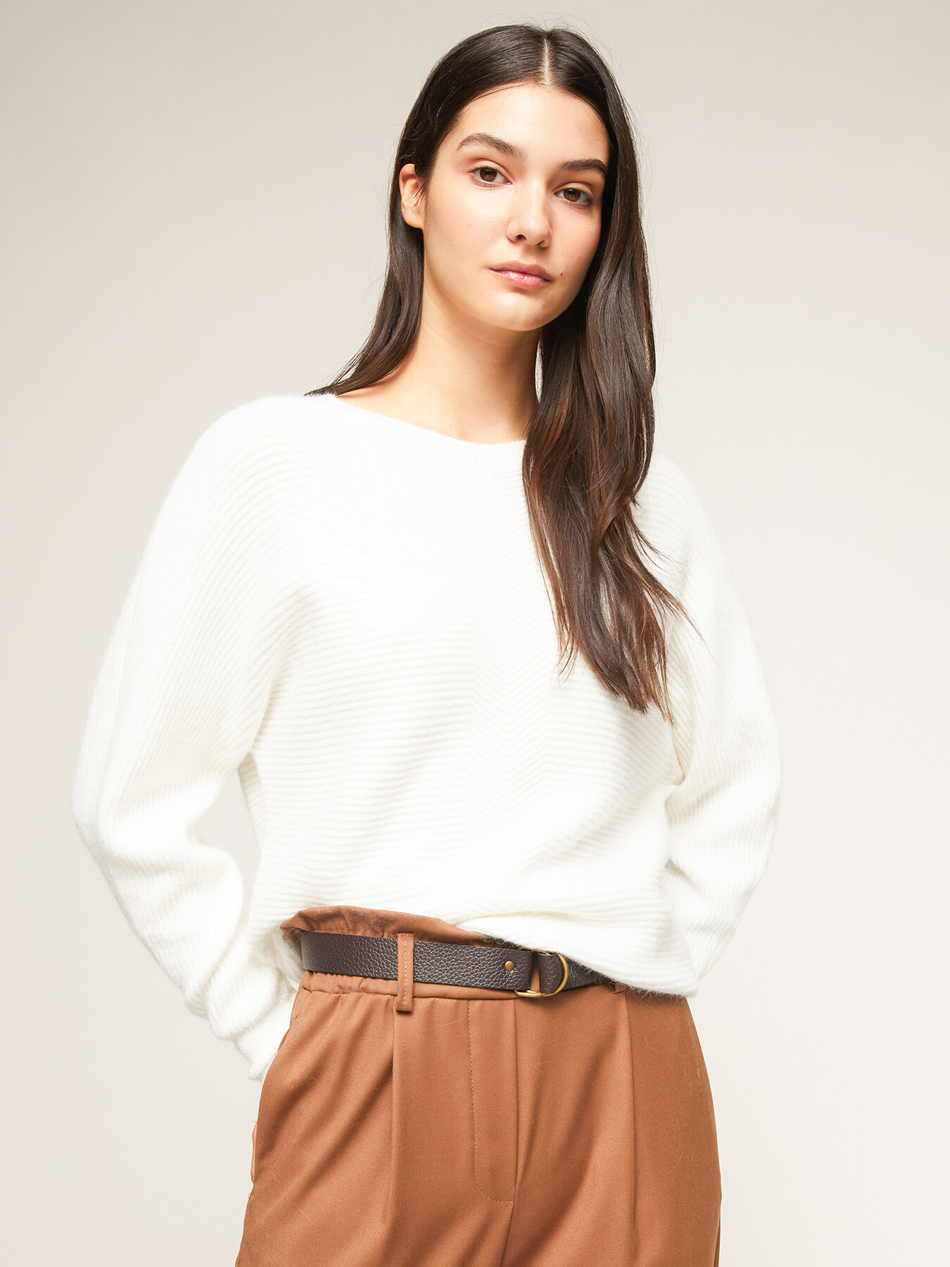 Pull sans coutures à côtes image number 0