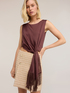 Voile top with knot and fringes image number 3