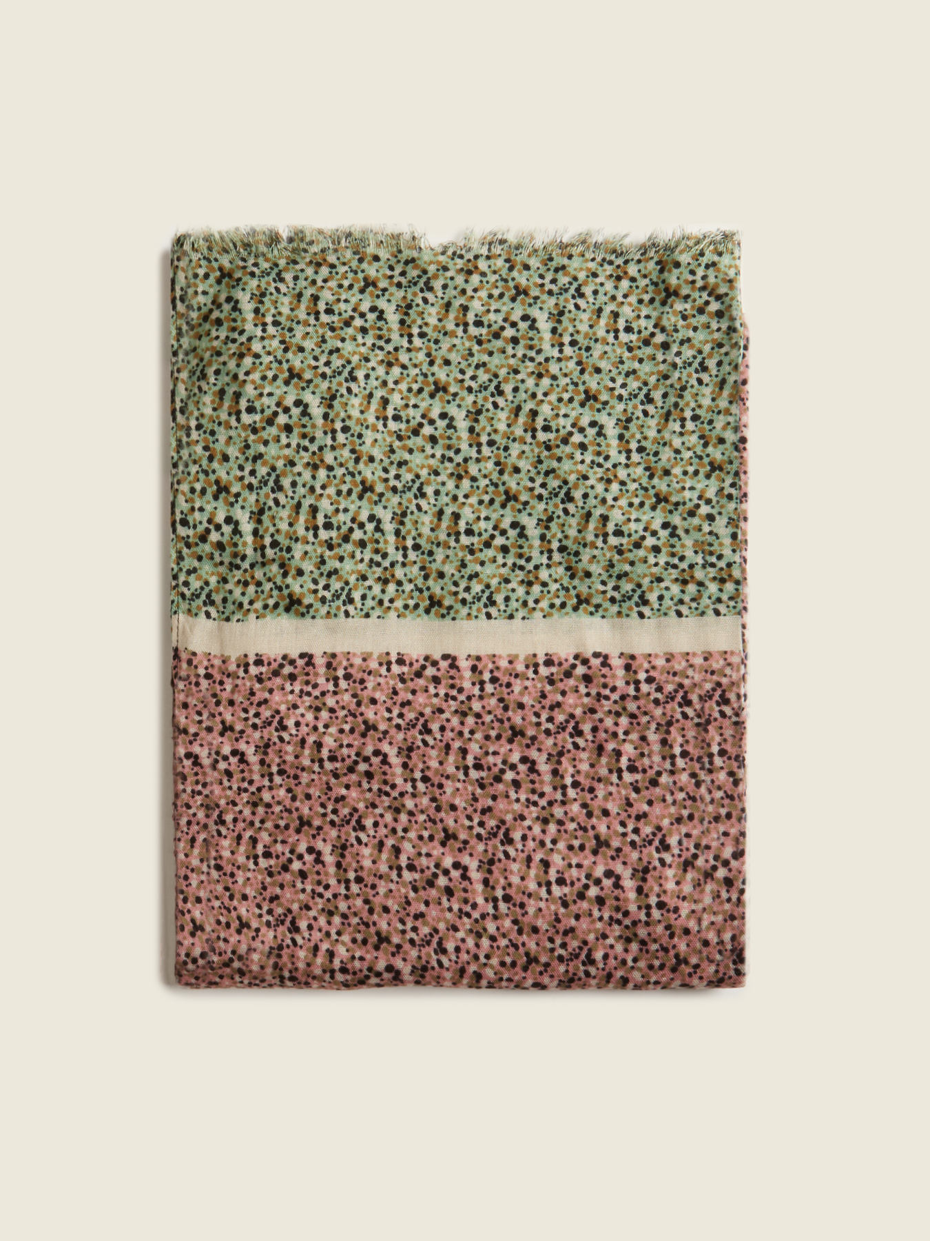 Bufanda de dos colores con estampado abstracto image number 0