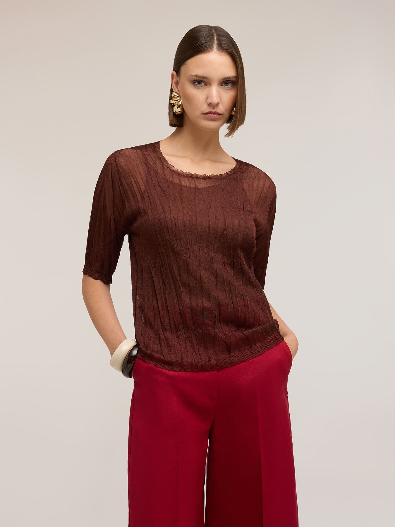 Jersey corto efecto arrugado image number 0