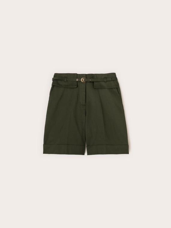 Shorts mit hoher Taille aus Baumwollmischung
