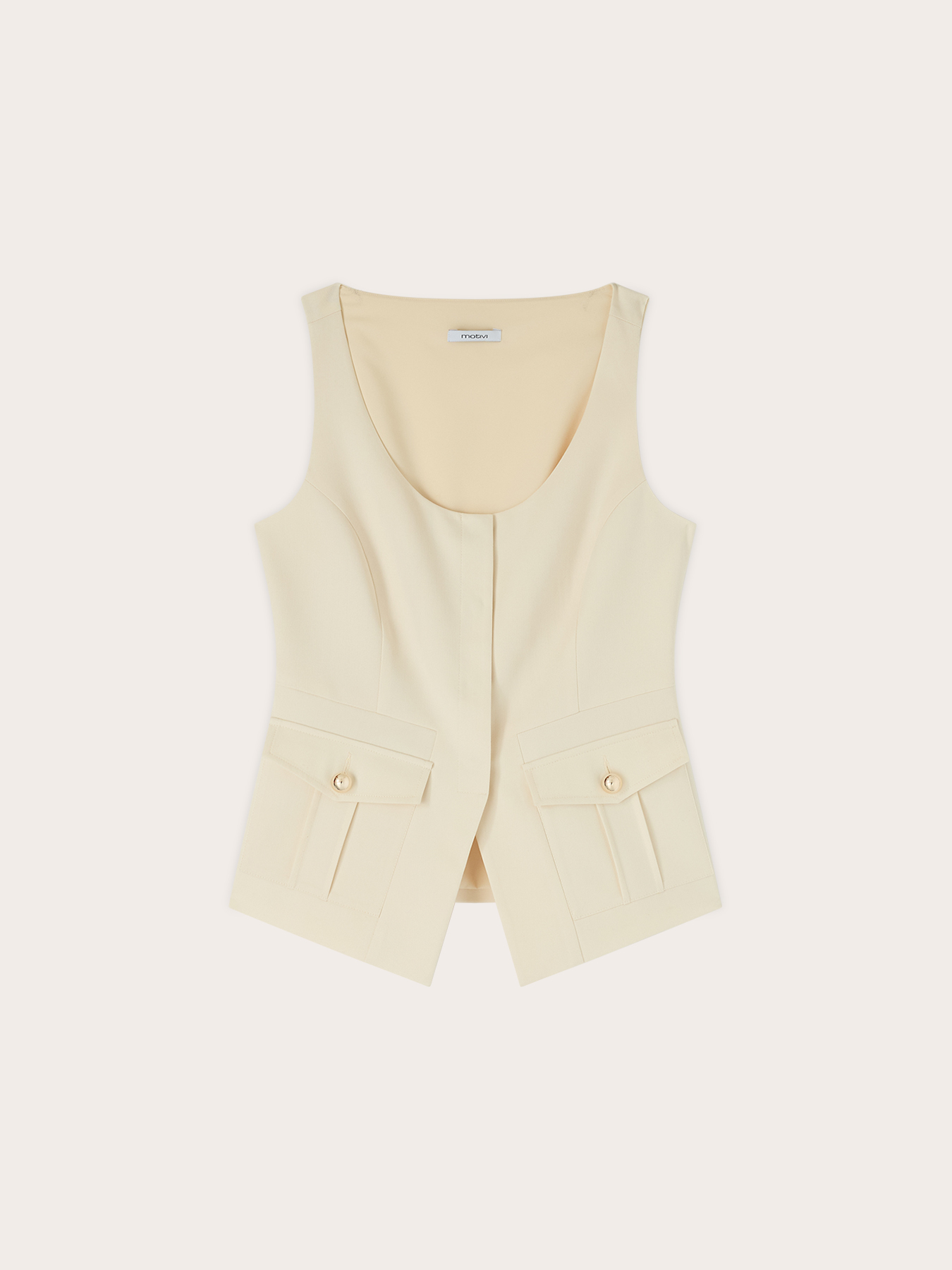 Fitted vest with buttons image number 4