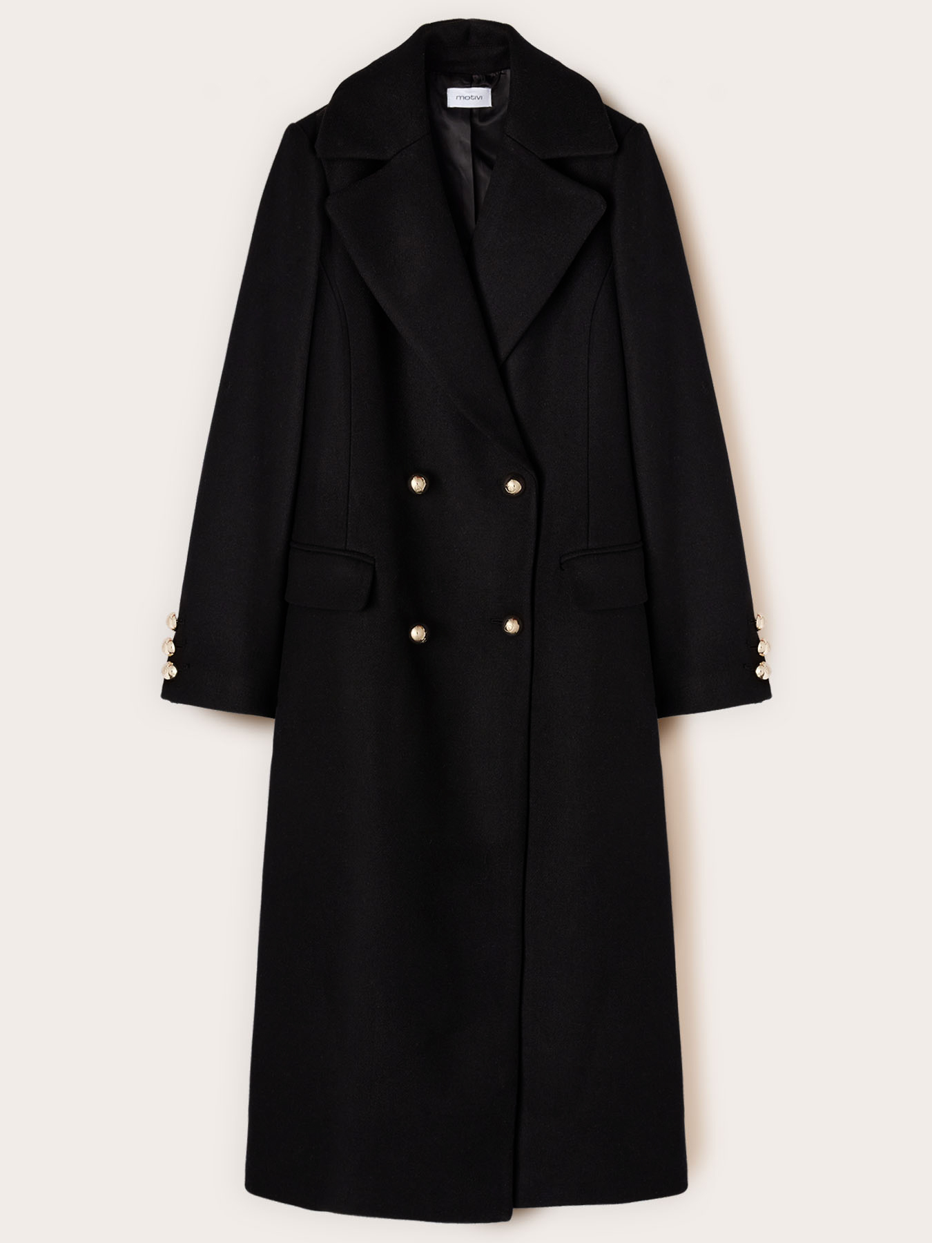 Double-breasted coat in wool blend cloth image number 4