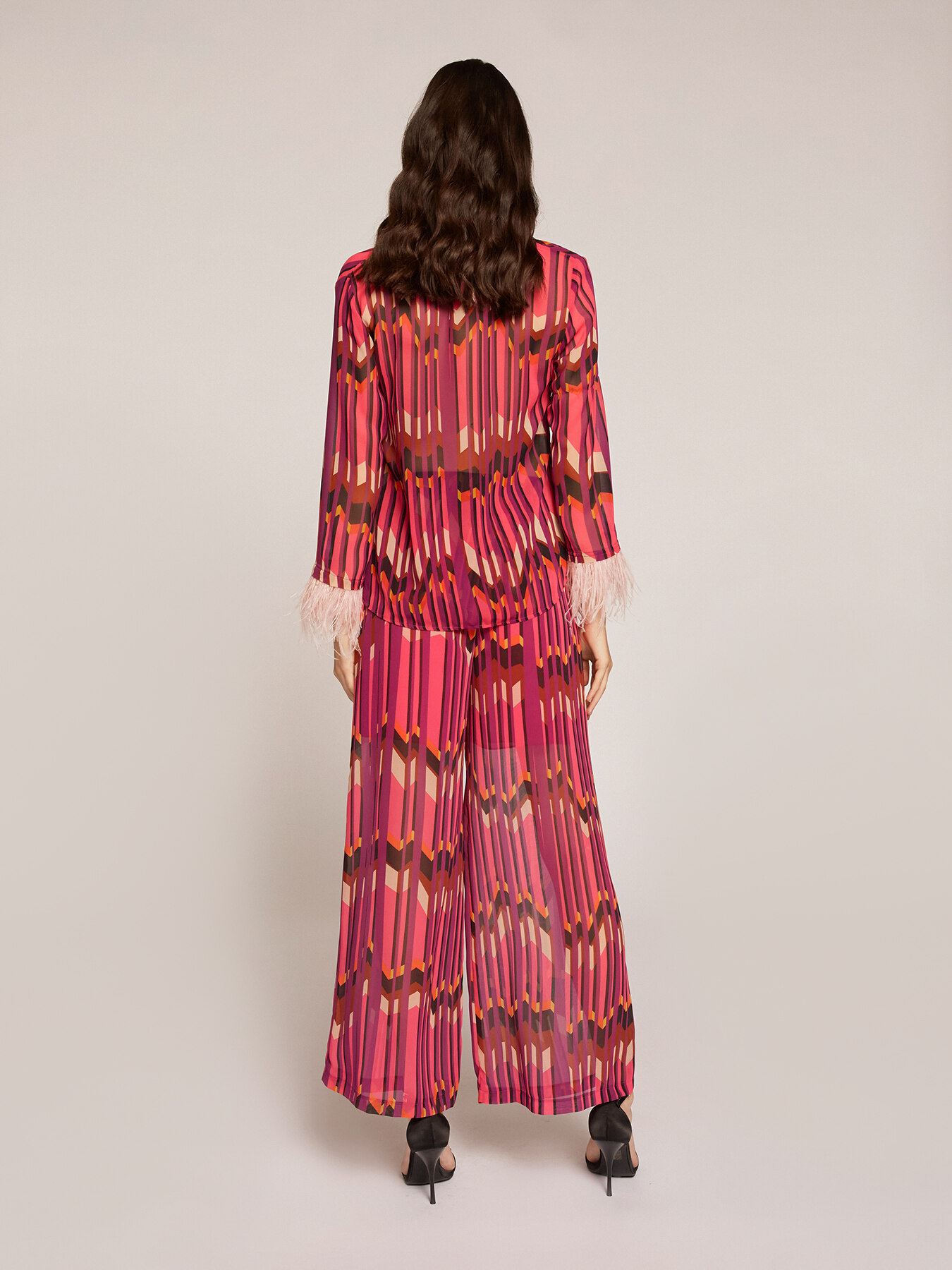 Pantalon large fantaisie g&eacute;om&eacute;trique image number 1