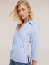 Camicia wrap in popeline a righe image number 3