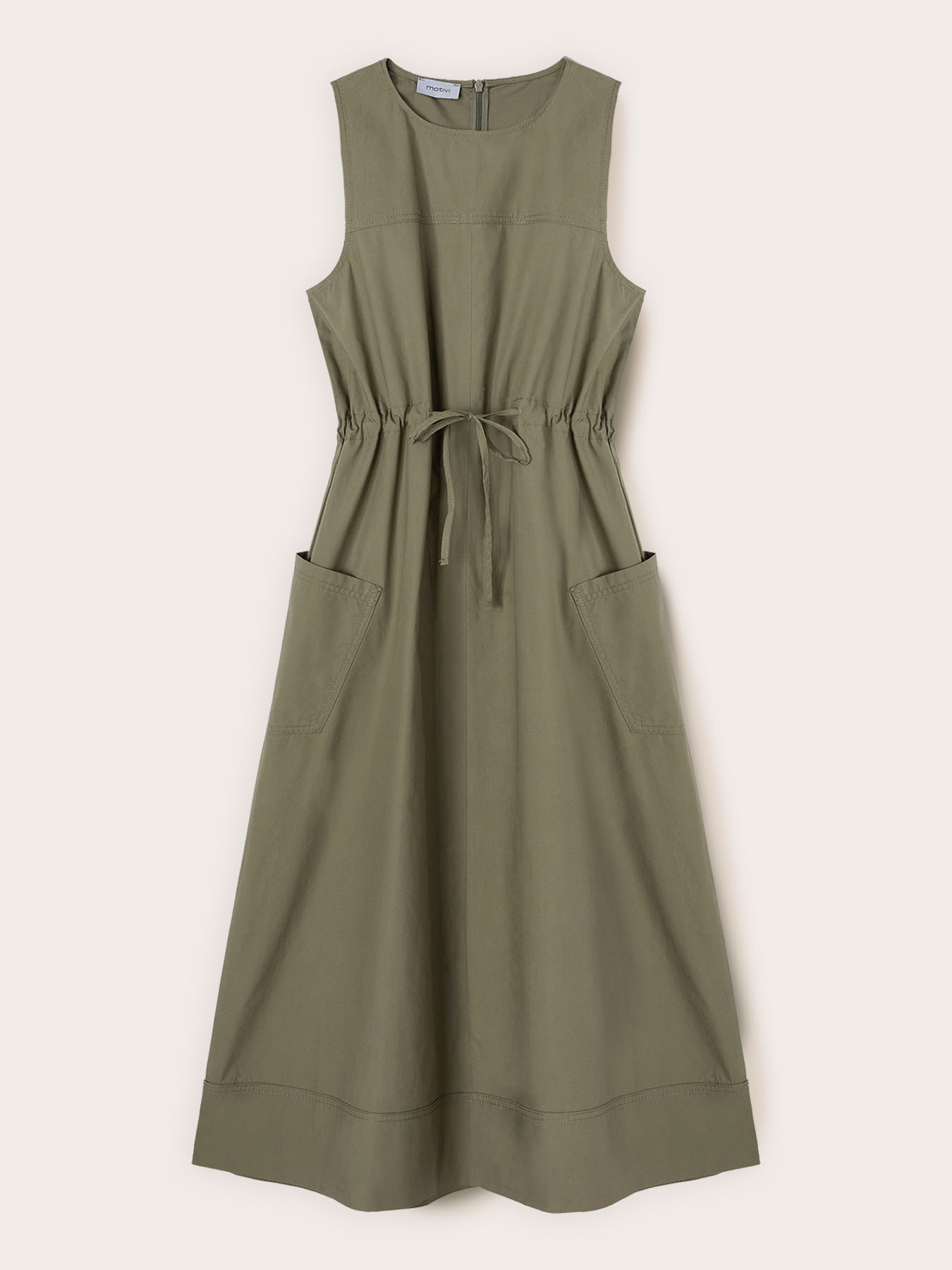 Drawstring dress in poplin image number 4