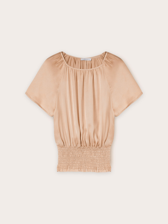 Blusa in raso con apertura posteriore