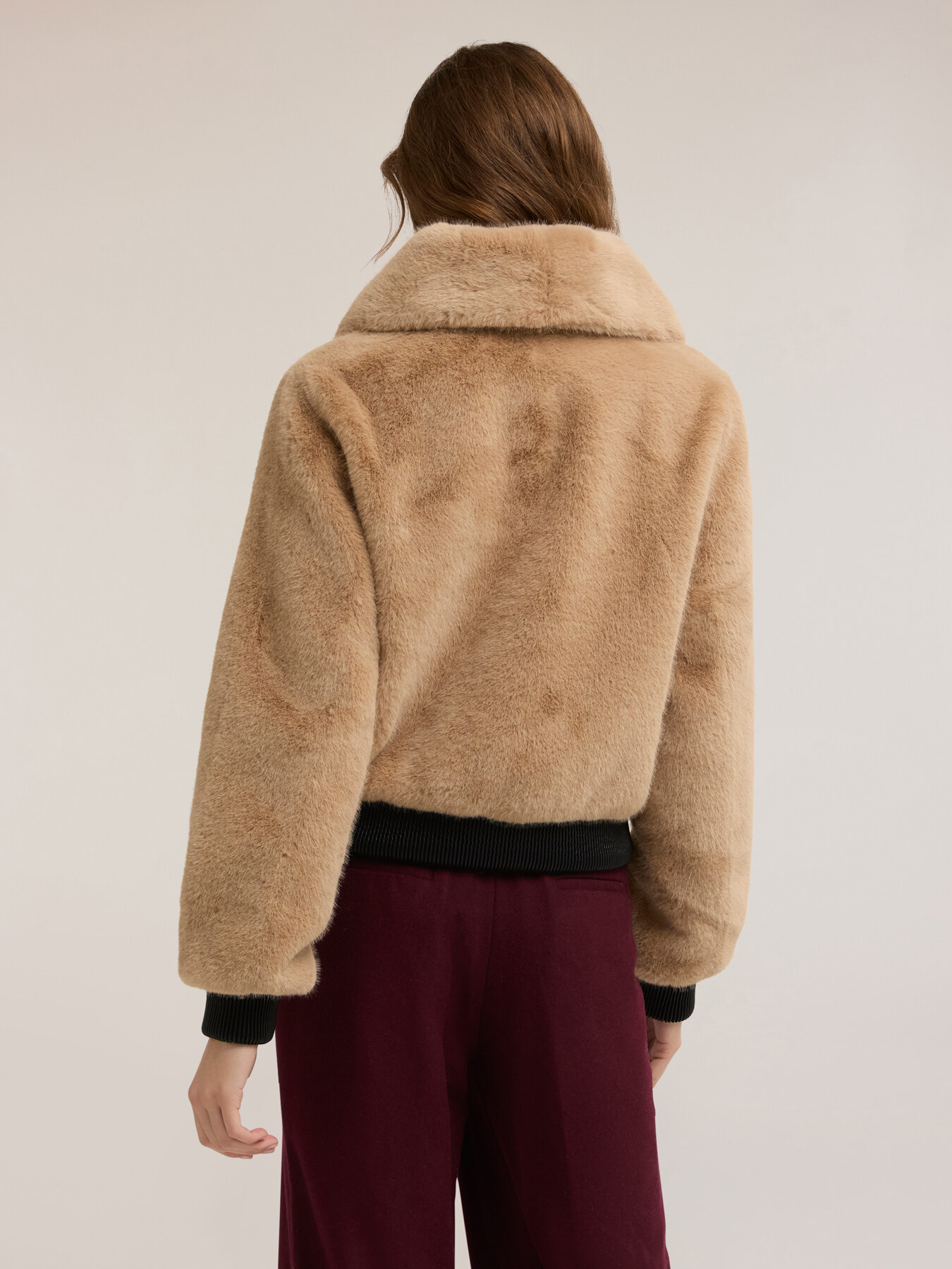 Plush-effect jacket with inserts image number 1