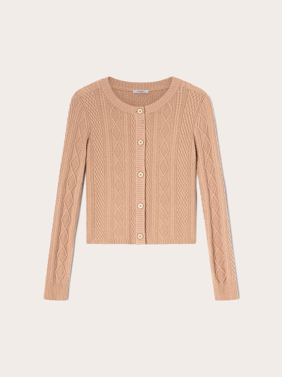 Strickcardigan mit Zopfmuster