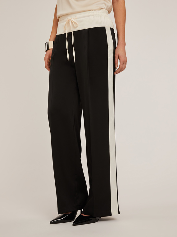 Motivi Joggers bicolor fluidi Donna, Nero, Taglia S