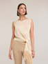 Voile top with knot and fringes image number 0