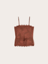 Top aus Jacquard-Satin mit Spitze image number 4