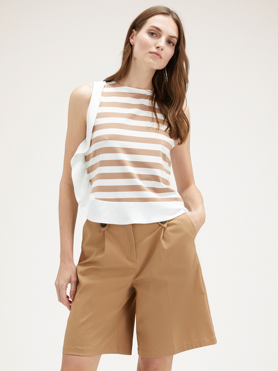 Striped top with flounce