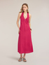 A-line long dress in linen blend image number 2