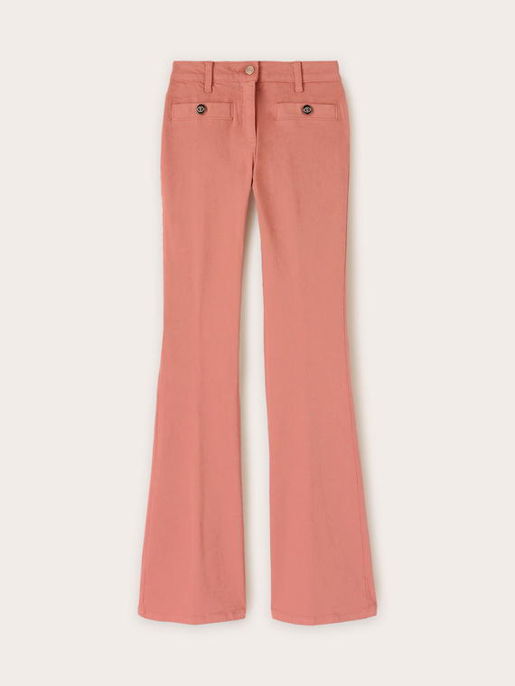 Pantalon flare en drill de coton