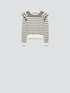 Striped sweater with ruching on shoulders image number 3