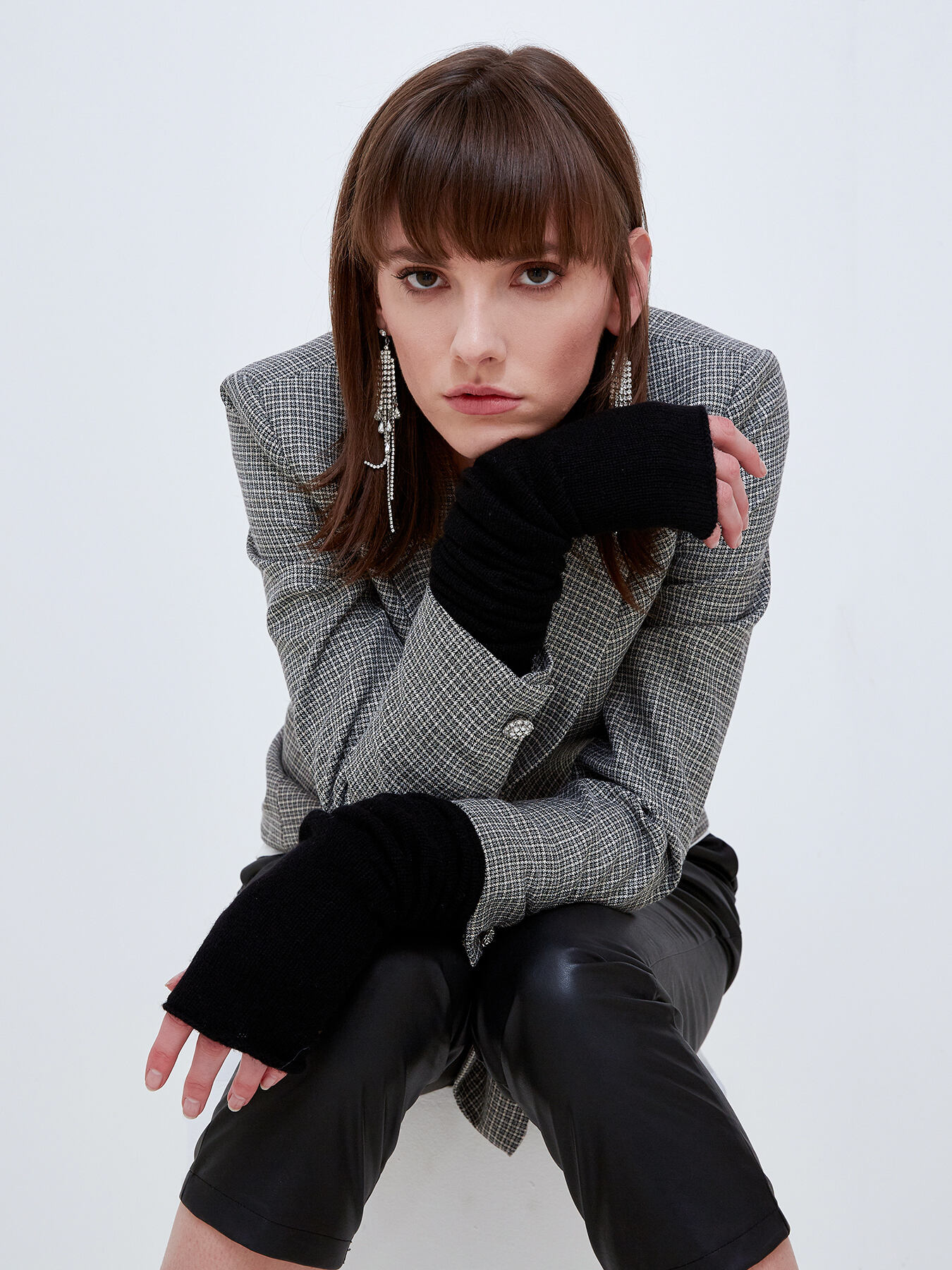 Cashmere blend knit arm warmers image number 2