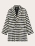 Houndstooth patterned knitted coat image number 5