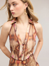 Hemdblusenkleid aus Canvas mit Ikat-Print image number 3